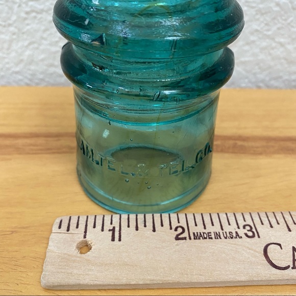Vintage AM Tel & Tel Co Aqua Green Glass Insulator - Picture 5 of 12